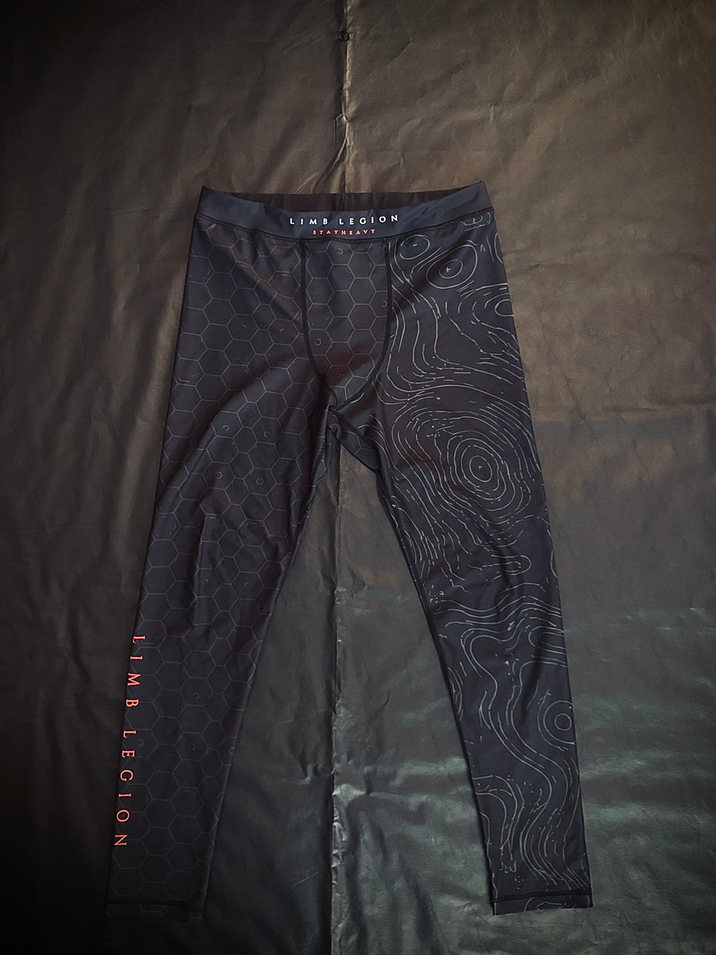 LIMB LEGION MENS JIU JITSU SPATS HAFF & HALF - BLACK GRAPPLING COMPRESSION SPATS